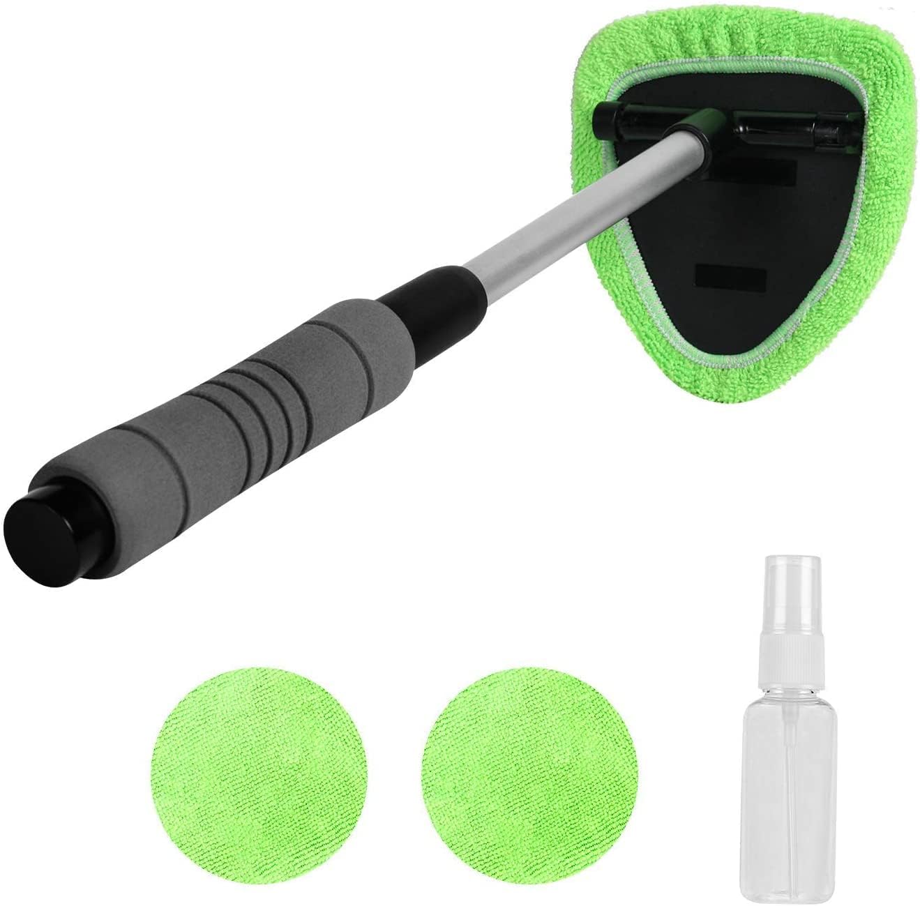 External Windshield Cleaner Inside Car Window Cleaner Windshield Cleaning Tool with Extendable Handle and Microfiber Pad Head Auto Interior Exterior G