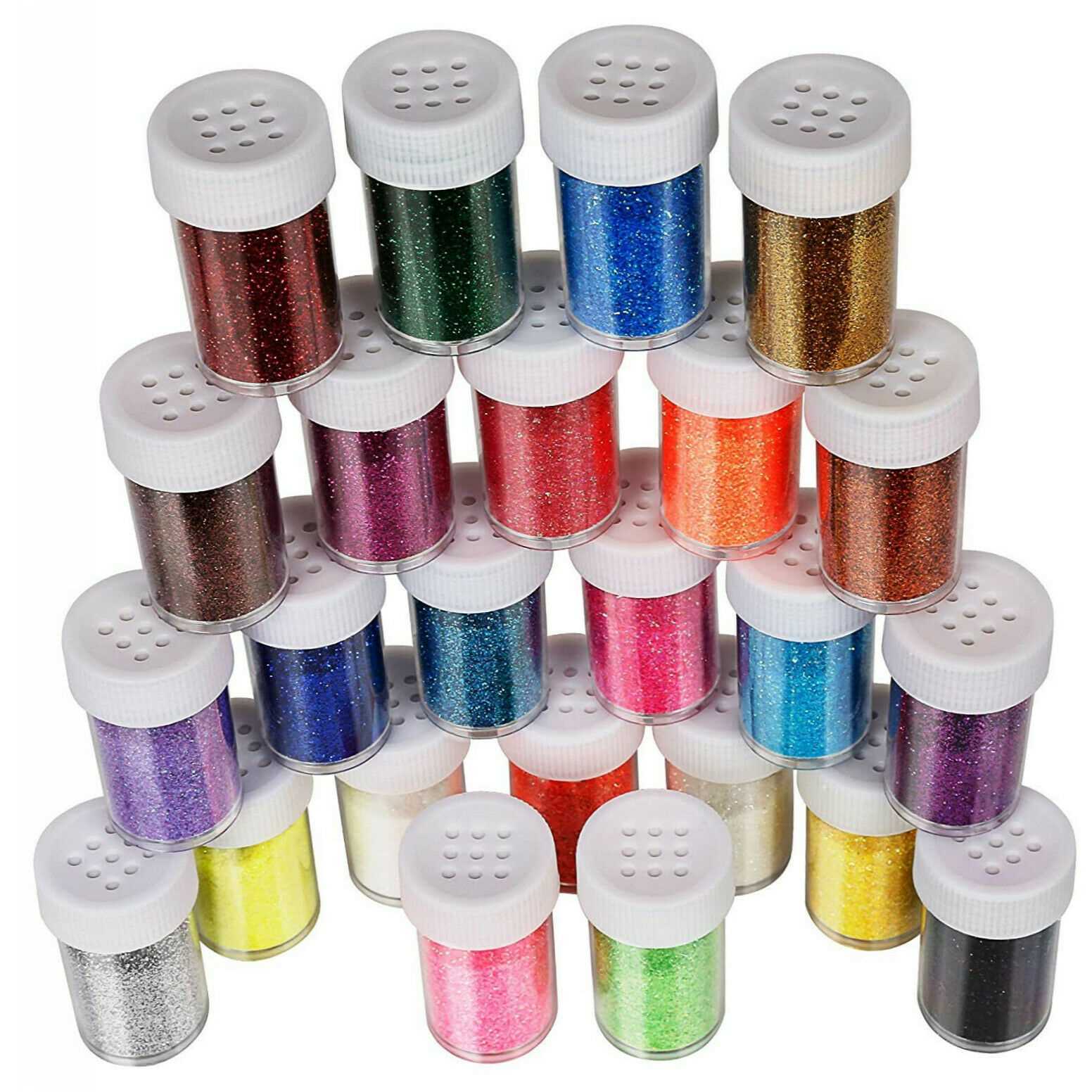 Fine Glitter Set 20g 24pcs Glitter Shake Jars for Art Crafts Painting