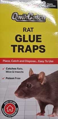 Qwik Catch Poison Free Rat Glue Traps - Pack Of 2	
