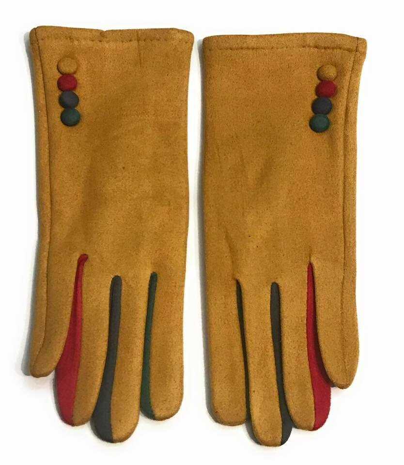 Mustard Ladies Gloves Multi Colours Touch Screen Fleece Gloves Winter Warm Soft Lined