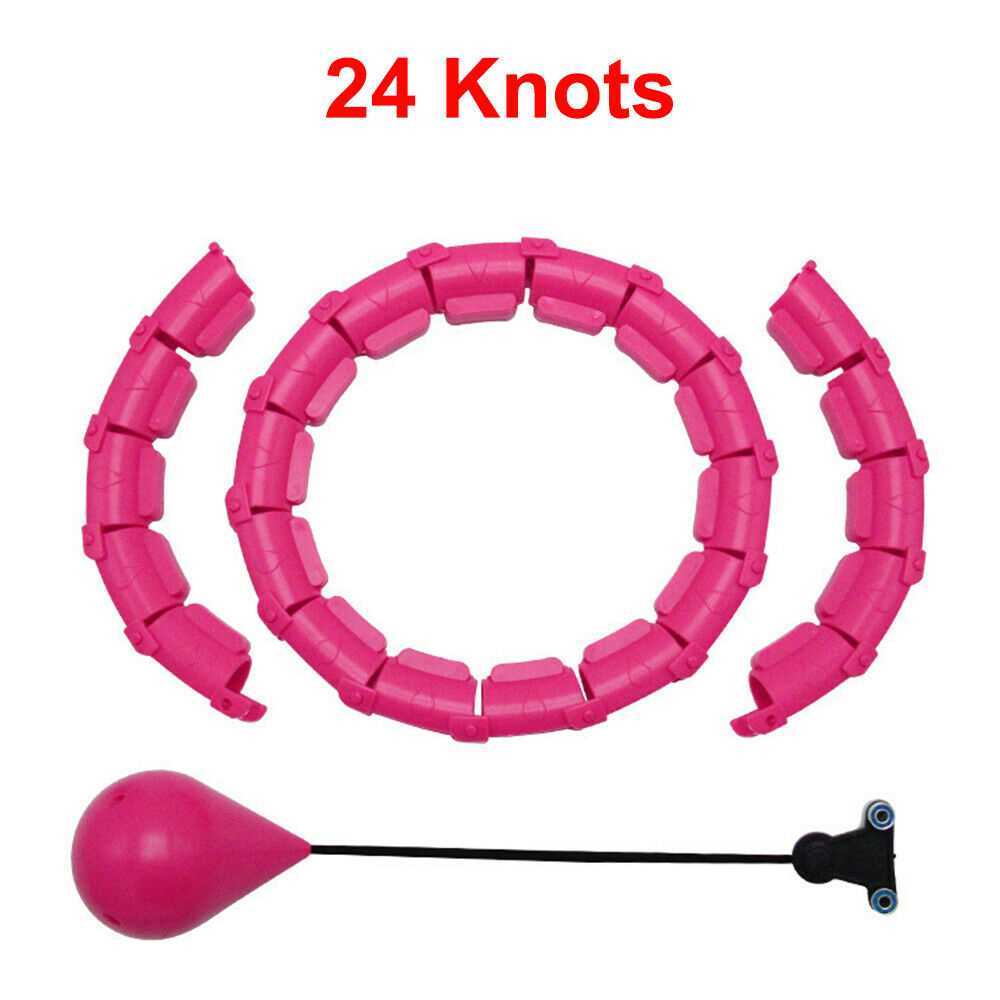 Pink 24 Knots Fitness Smart Hula Hoop Detachable Hoops Lose Weight Sports