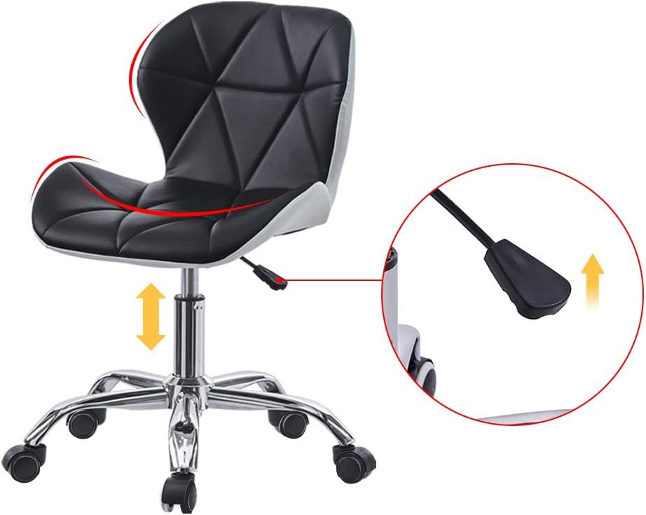 Black Office Chair Home Computer Desk Swivel Chair Swivel Adjustable Lift Cushioned Seat