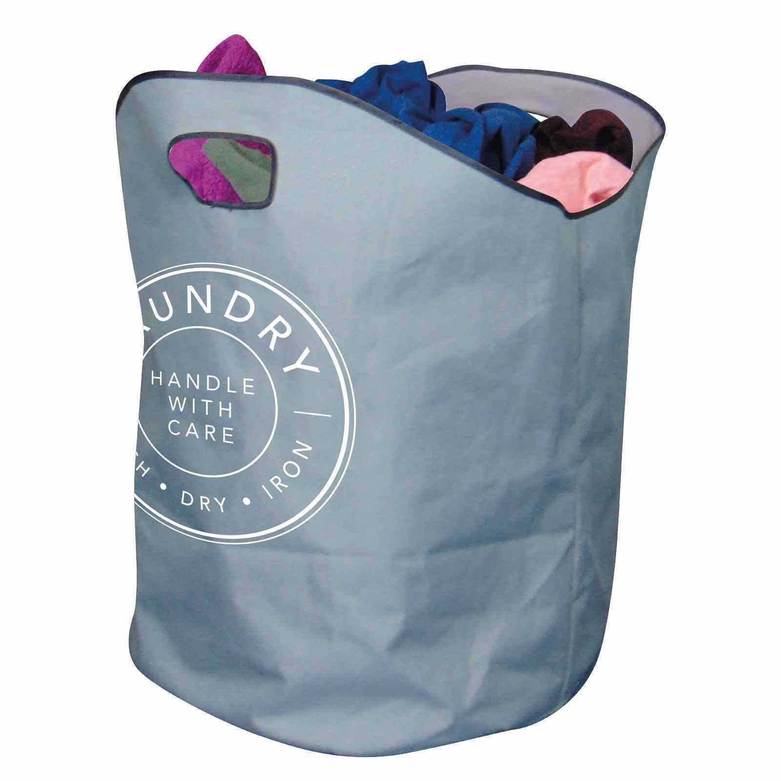Xl Laundry Bag Basket Handles Foldable Washing Sack Clothes Storage Bin Bag
