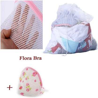 Small Drawstring Flora Bra Bag Zipped Laundry Washing Bag Mesh Net Underwear Bra Clothes Socks Multi Sizes