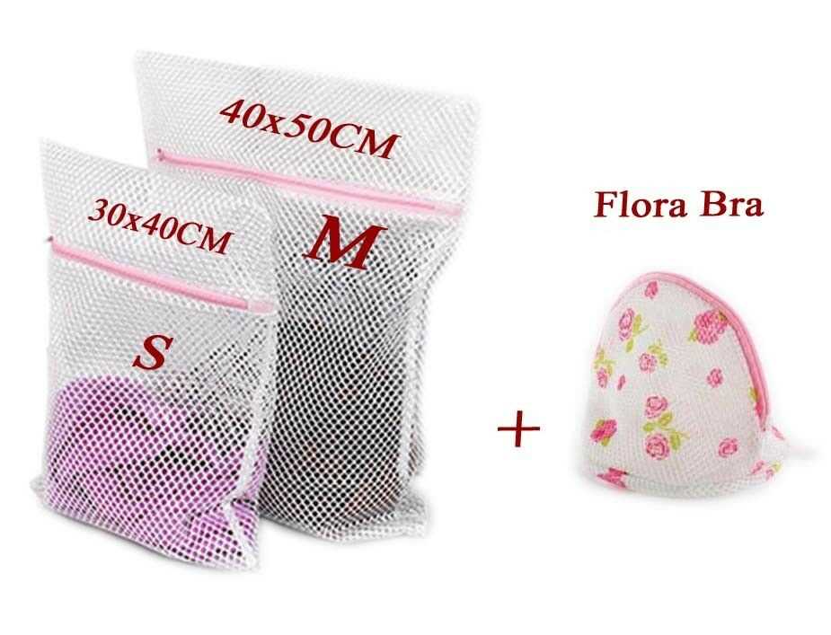 Small Medium Flora Bra Bag Zipped Laundry Washing Bag Mesh Net Underwear Bra Clothes Socks