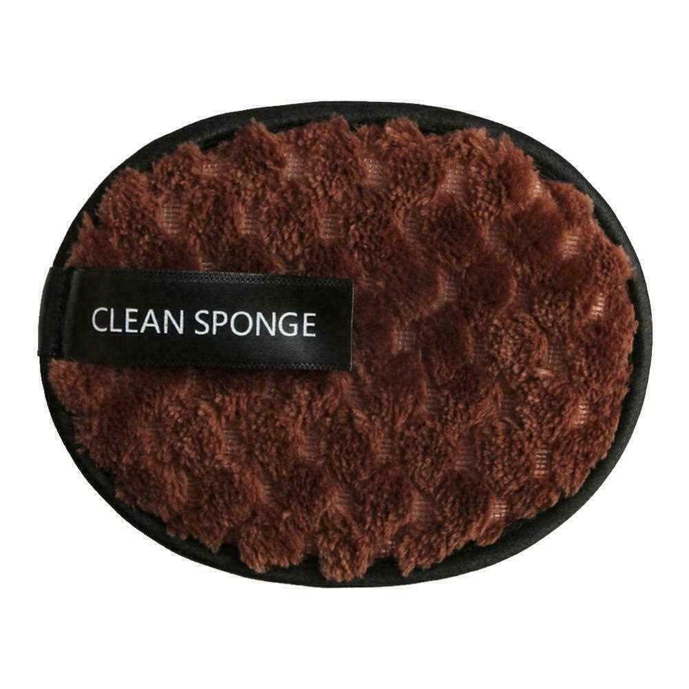 Brown Cleansing Pads Make Up Remover Reusable Face Facial Sponge Cleaner Microfiber