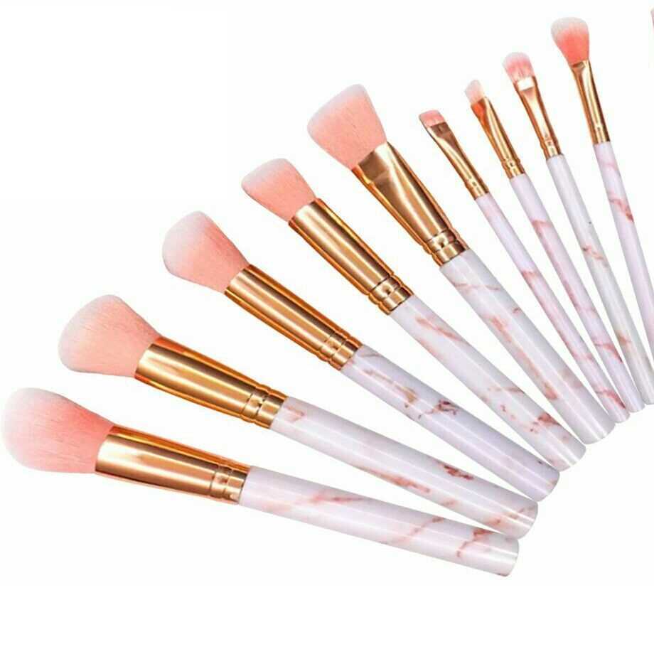 Set of 10pcs Pink Kabuki Make up Brushes Eye shadow Blusher Face Powder Foundation Makeup Brush