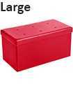 Folding Storage Ottoman Seat Stool Toy Storage Box Faux Leather Pouffe