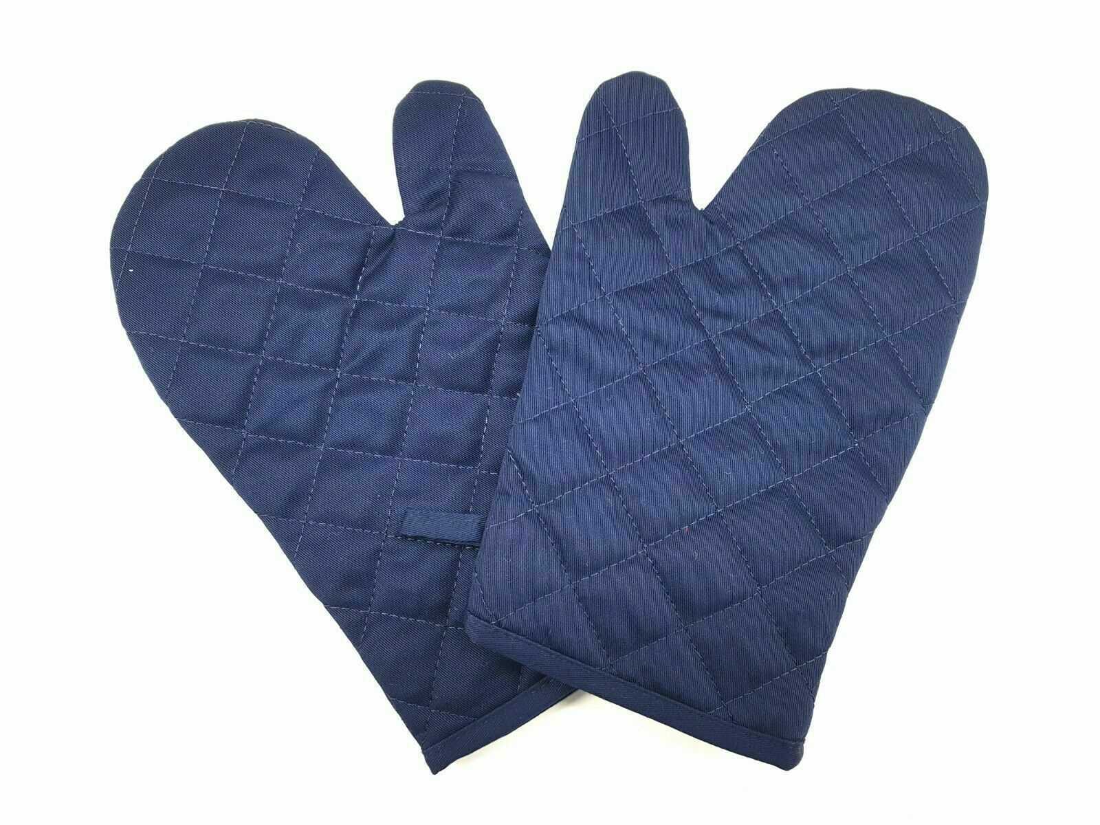 1 Pair Oven Gloves Heat Resistant Quilted Mitts Skin Friendly For Cooking Baking