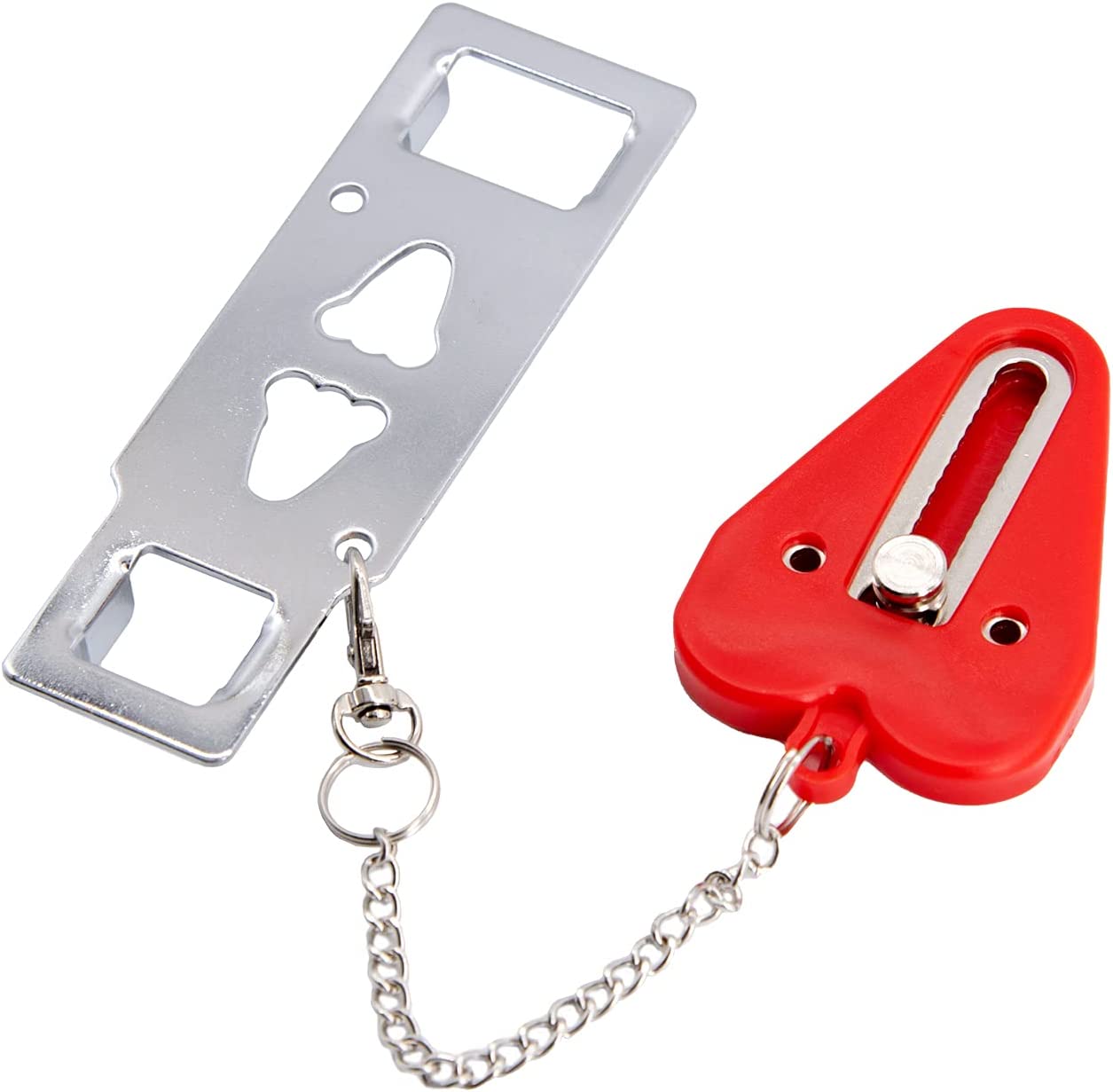 Red Portable Door Lock Family Travel AirBNB Hotel School Home Apartment Security Devices Door Locks Jammer Self Defense for Additional Safety