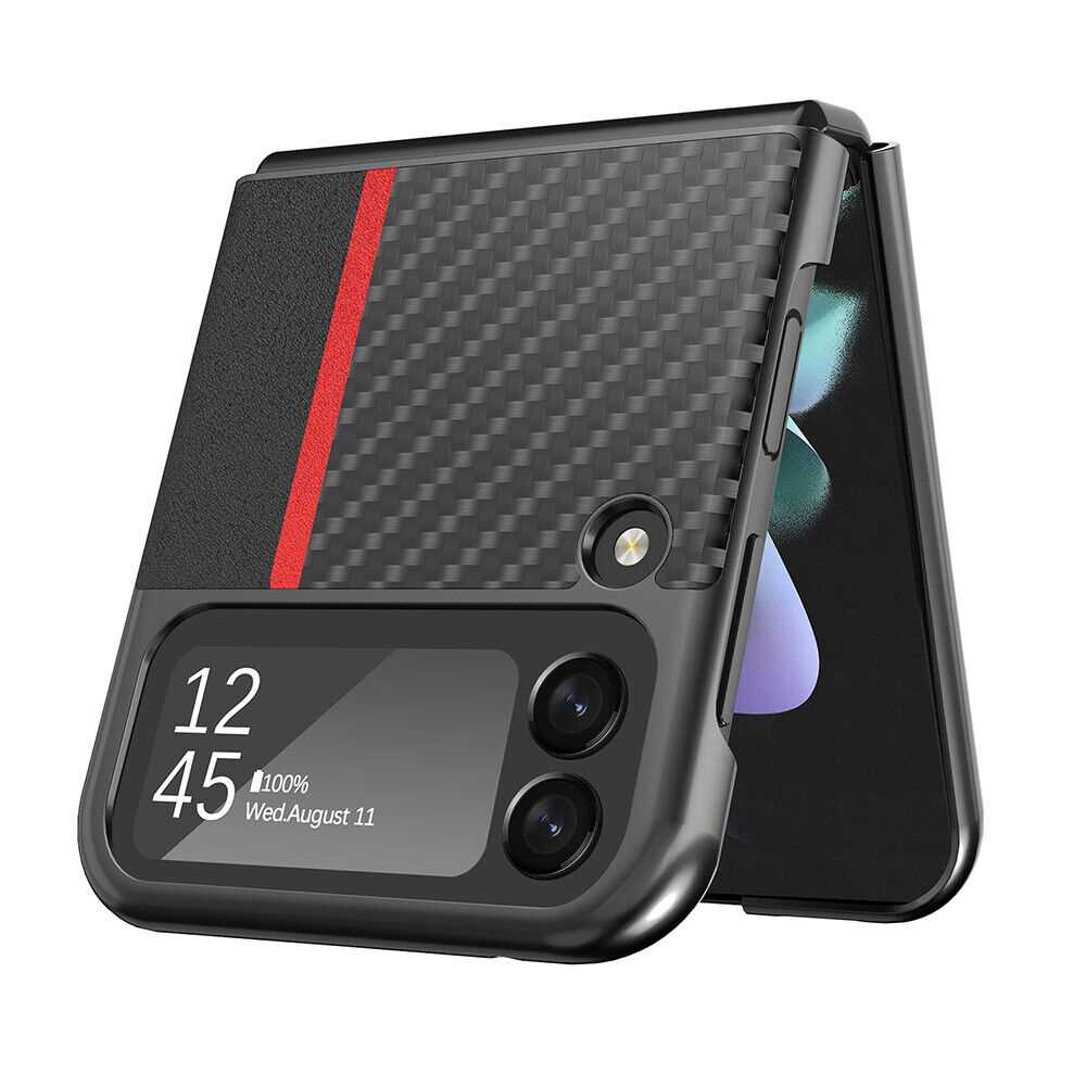 Samsung Galaxy Z Flip4 5G Carbon Fibre Phone Case Anti-Scratch Protective Cover