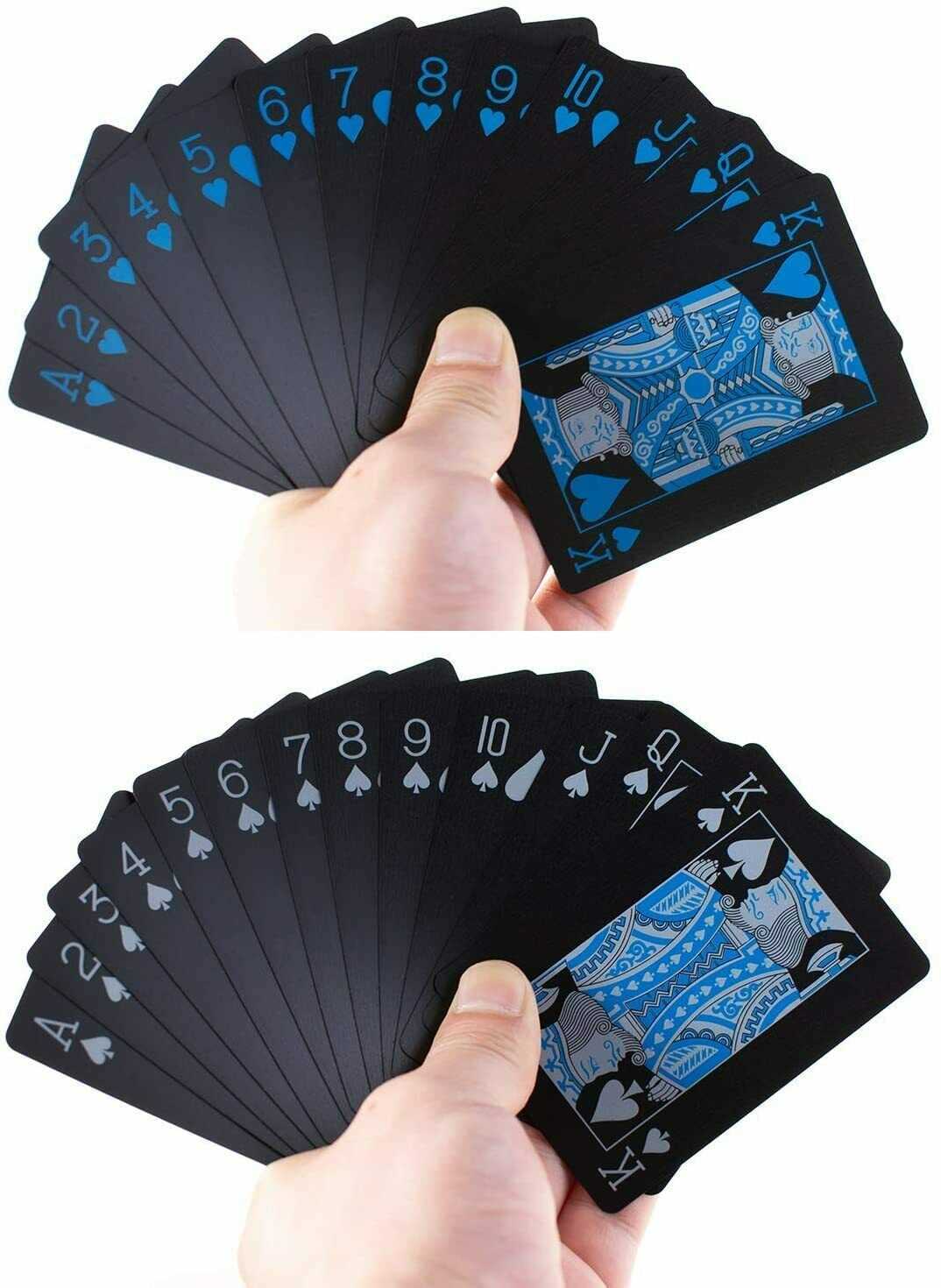 Black Blue Playing Cards Waterproof Poker Black Diamond Professional Christmas Gift Magic