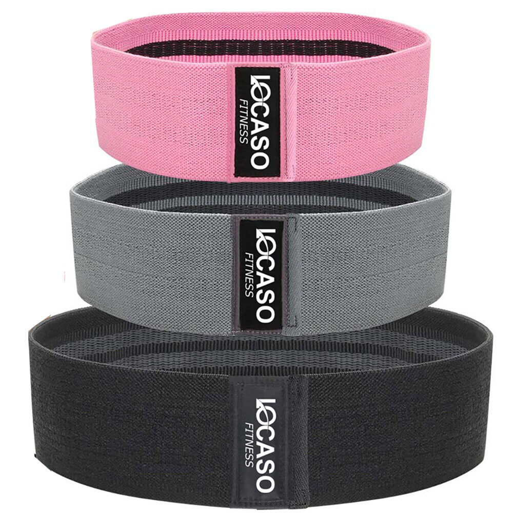Set of 3 Colours Light Moderate Heavy Resistance Band Non Slip Heavy Duty Fabric Resistance Bands Yoga Booty Bands Hip Circle Exercise