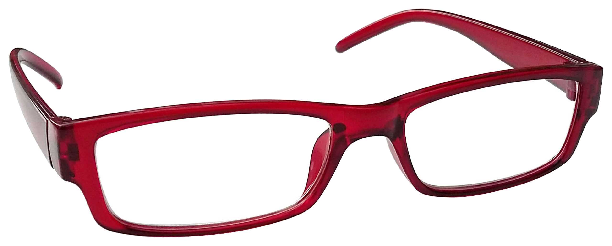 +2.50 Red Reading Glasses Mens Womens Lightweight Designer Style UV Reader UVR32