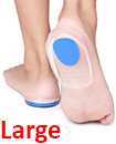 Fast Foot Pain Relief Plantar Fasciitis Gel Heel Support Cushion Insoles Pad Cup Blue Large