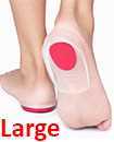 Fast Foot Pain Relief Plantar Fasciitis Gel Heel Support Cushion Insoles Pad Cup Red Large