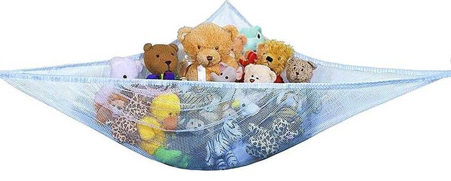 Blue Kids Toy Soft Teddy Storage Hammock Mesh Baby Bedroom Tidy Nursery Net