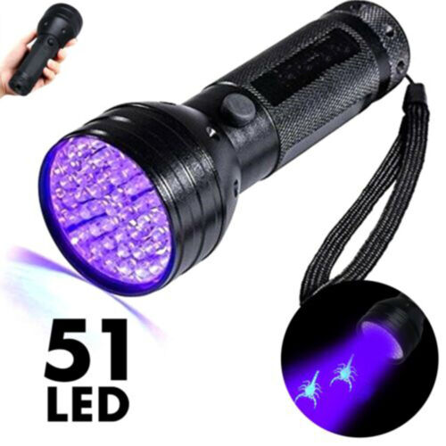51 LED UV Black Torch Light 395NM Ultraviolet Flashlight Pet Urine Detector Blacklight