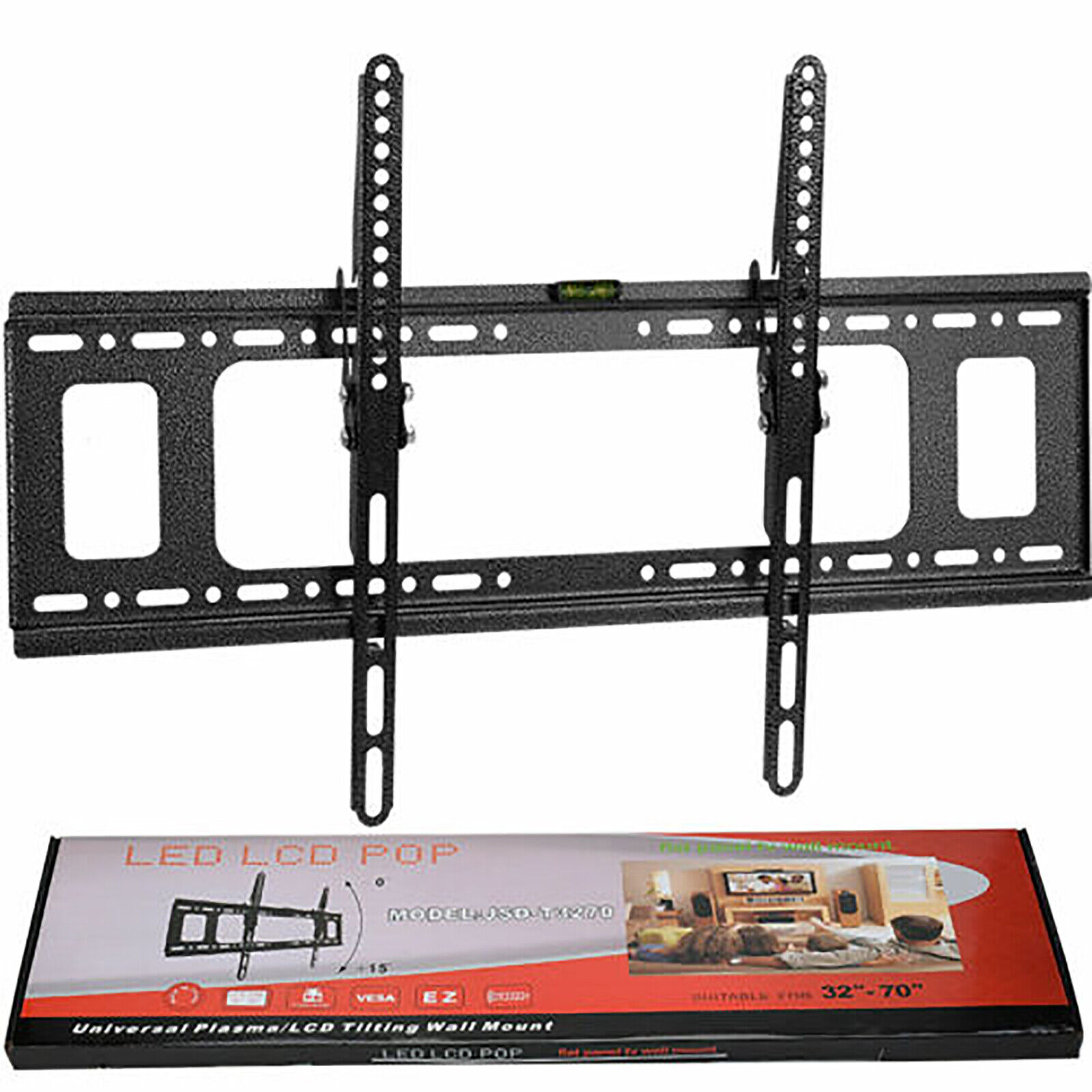 32 - 70" Slim Tilt Black TV Wall Mount Bracket For 32 40 45 50 60 65 70" Plasma LCD LED Plasma
