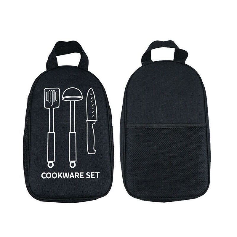 Black Large Capacity Camping Picnic Cooking Utensils Storage Bag Outdoor Cookware Bag