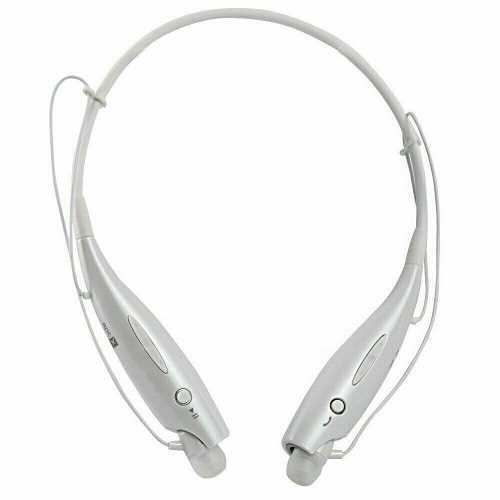 White Wireless Bluetooth Neckband Earphones Headphones Headset With Mic for iPhone Samsung
