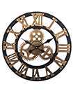 40Cm Traditional Vintage Mechanical Style Mdf Board Wall Clock Roman Numerals