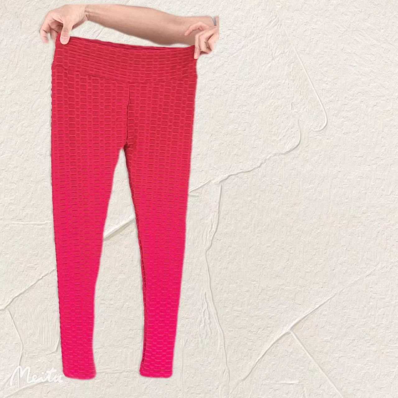 Red Extra Large TIK TOK Leggings Ladies Women Gym Lift High Waist Fitness Yoga Hot Pants