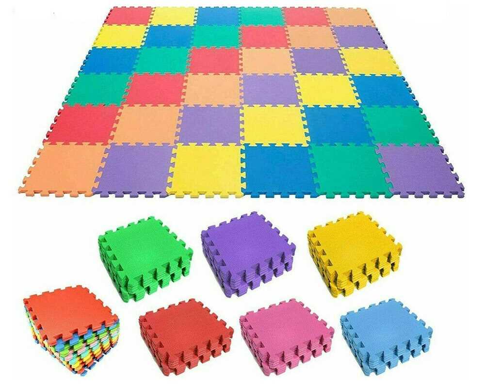 18 Piece 30 x 30cm Eva Soft Foam Kids Baby Activity Play Mat Set Tiles Floor