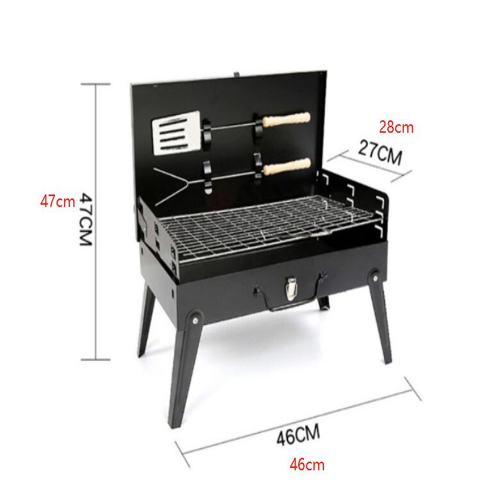 Black Portable Folding Charcoal BBQ Barbecue Camping Grill Travel Picnic Outdoor