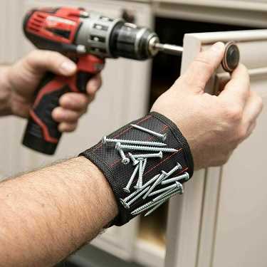 Black Tool Bracelet Ideal Gift Strong Magnetic Wristband DIY Tool Belt Holder With Pickup Gadgets for Men Gifts