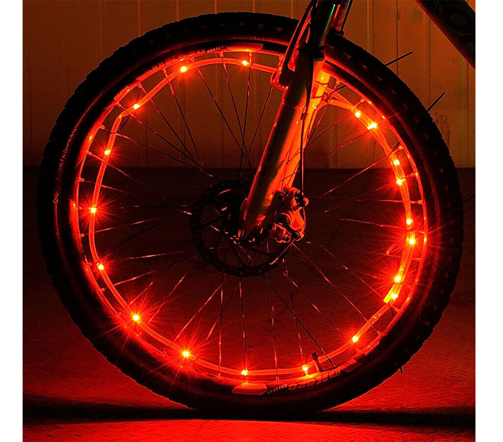 Red LED Bike Wheel Lights Brighter and Visible from All Angles for Ultimate Safety and Style 1 Tyre Pack