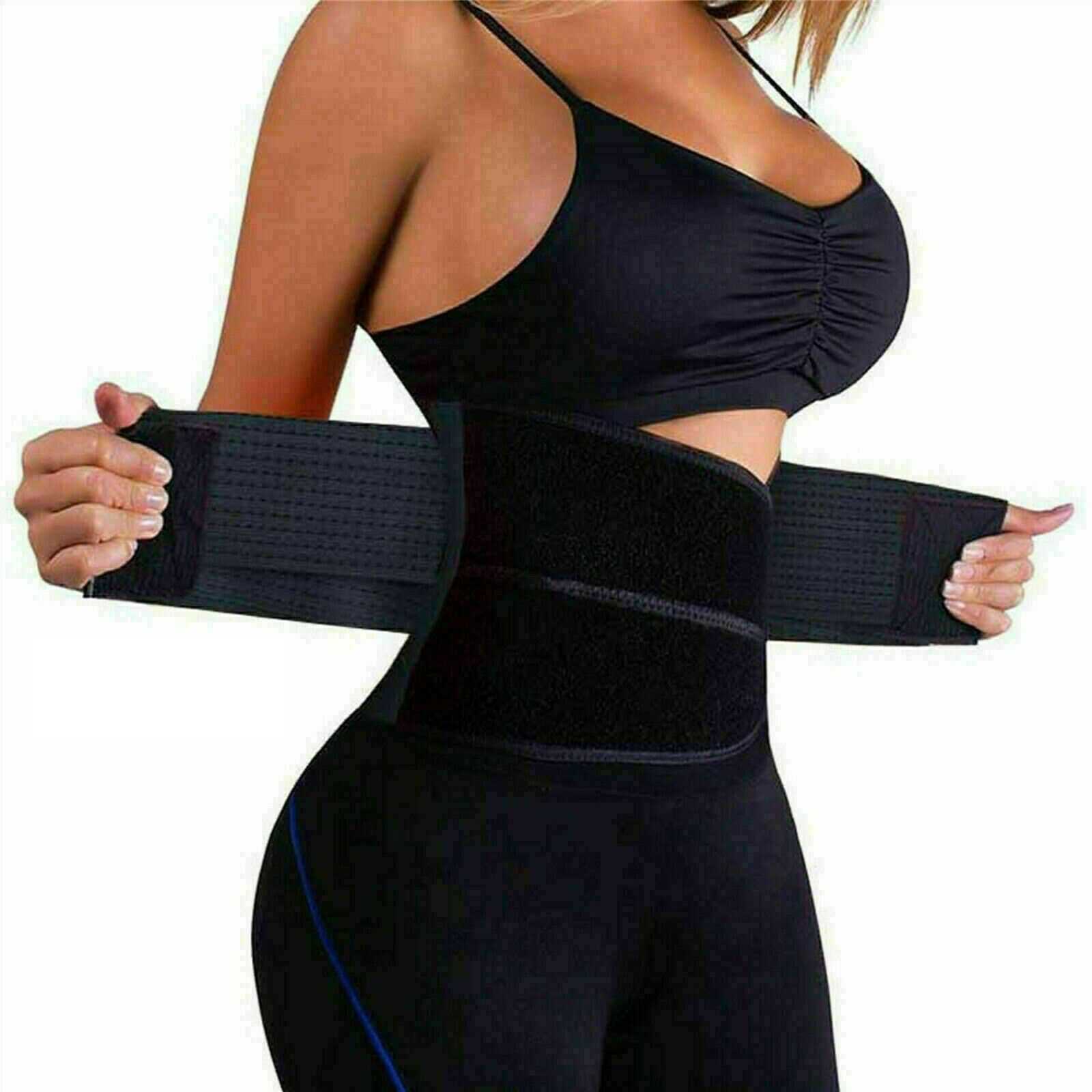 Extra Large Black Body Shaper Waist Trainer Women Slimming Shapewear Sweat Belt Tummy Trimmer