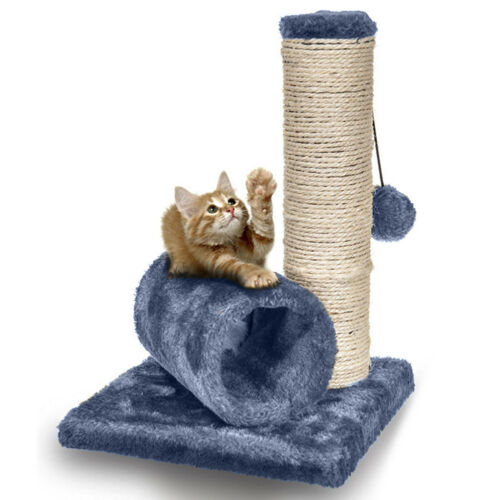 Navy Cat Kitten Sisal Scratch Post Bed Toy With Tunnel Mouse Pet Activity Play Fun Toy Easy Assemble