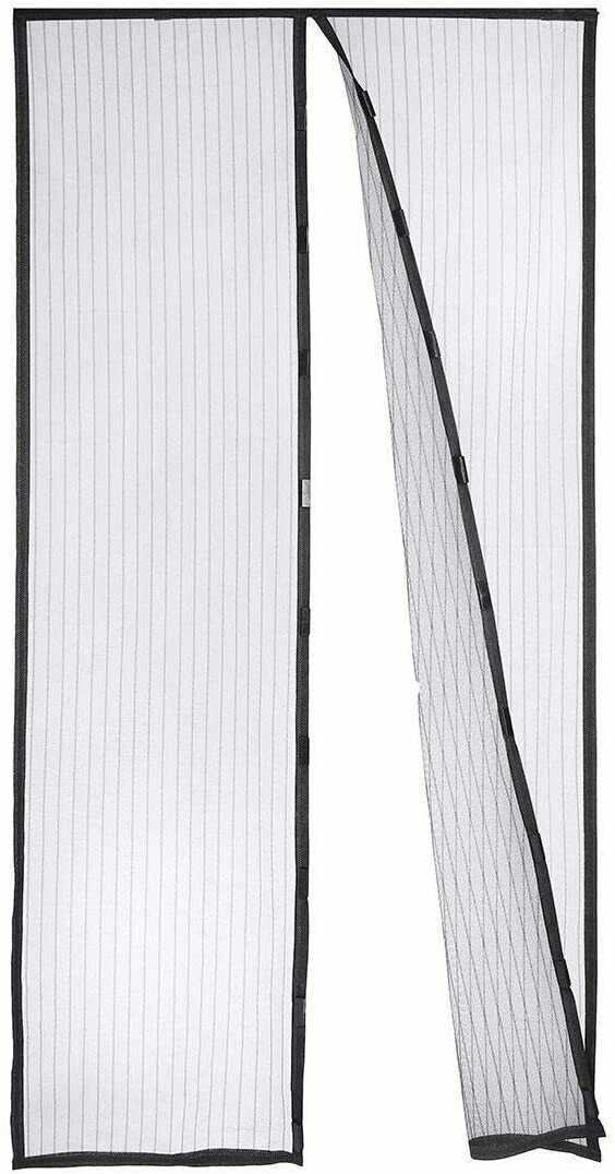 White Magnetic Mesh Door Magic Protection Curtain Snap Fly Bug Insect Mosquito Screen