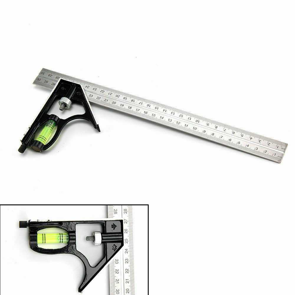 300mm 12 Inch Adjustable Engineers Angle Ruler Combination Try Square Set Right