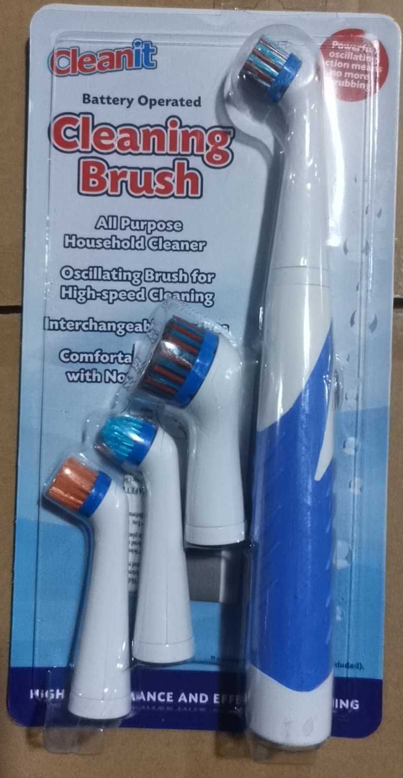 Blue 4 Heads Super Sonic Scrubber Cleaning Electric Brush House Help Kitchen Bathroom