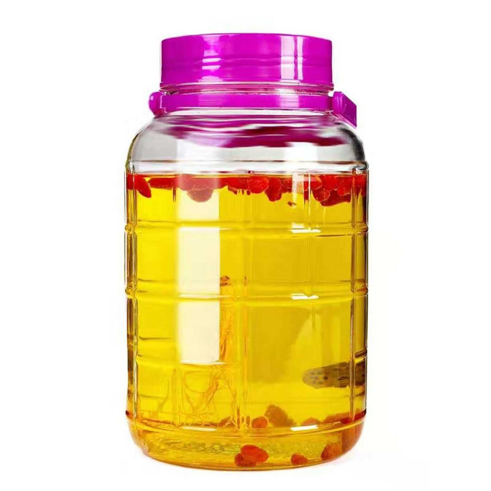 8 Litre Plastic Handle Large Glass Preserve Food Beverage Juice Airtight Container Jar