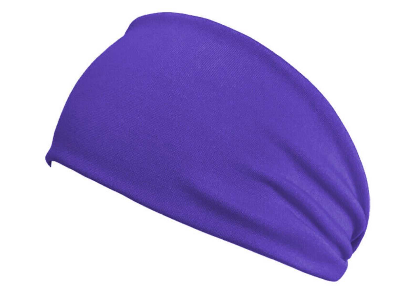Purple Sweatband Hairband Sports Sweat Headband Yoga Gym Stretch Unisex Head Band Mens