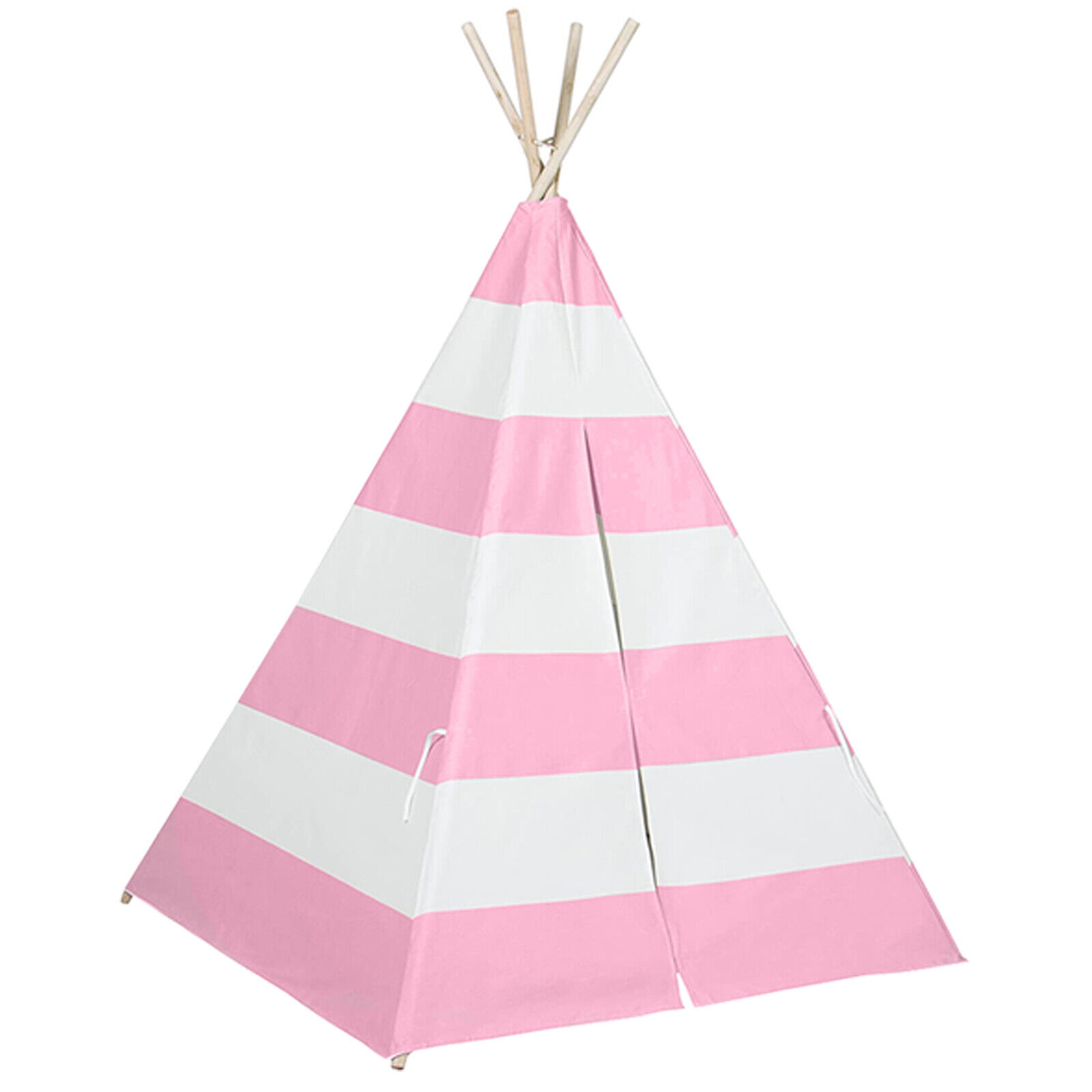Pink - White Stripes Children Kids Summer Garden Room Teepee Tent Play House Wigwam Cotton Canvas Indoor Outdoor Camping