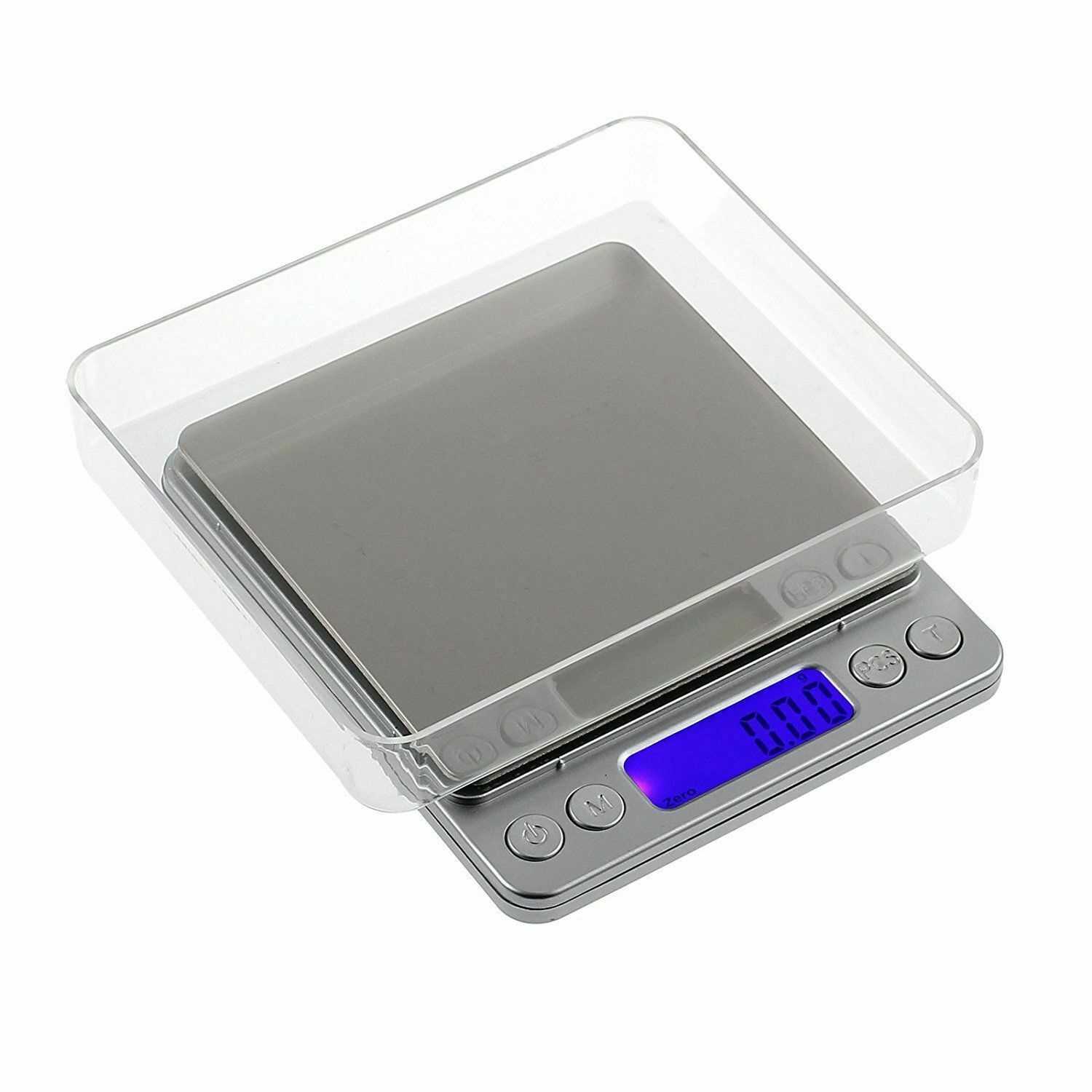 0.01G-500G Silver Compact Electronic Pocket Digital LCD Jewellery Gold Food Weighing Scales
