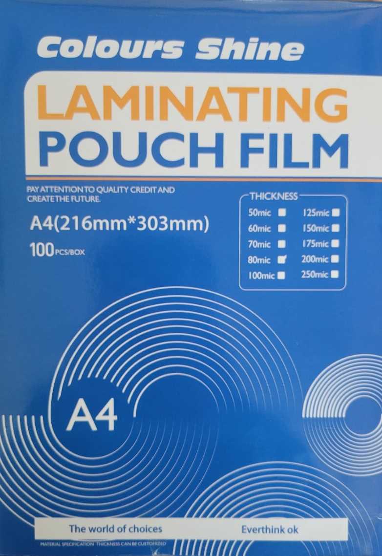 100 x A4 Laminating Pouches Gloss Laminator Laminate Sheets Sleeves 150 microns