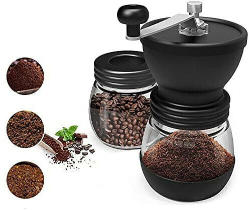 Manual Coffee Bean Grinder Hand Mill Adjustable Coarseness Ceramic Burr Spice
