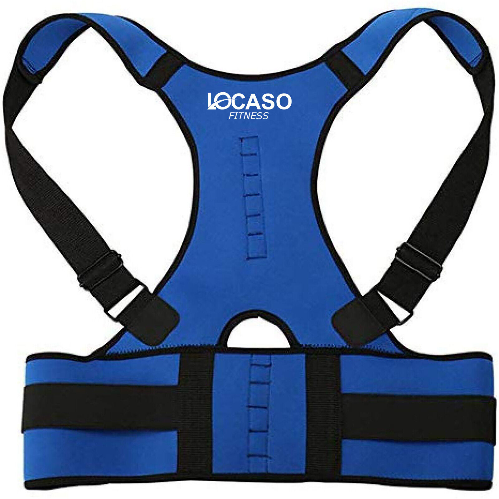Medium Blue Neoprene Magnetic Posture Corrector Belt Bad Back Brace Shoulder Support Brace