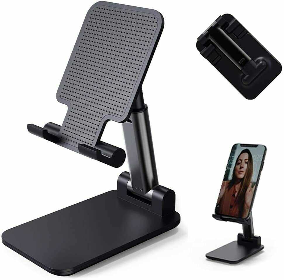 Black Portable Mobile Phone Stand Desktop Holder Table Desk Mount For iPhone iPad Tab