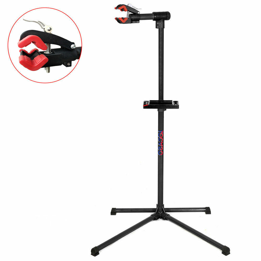 Red Bicycle Repair Stand Pro Home Mechanic Folding Bicycle Cycle Bike Maintenance Repair Work Stand