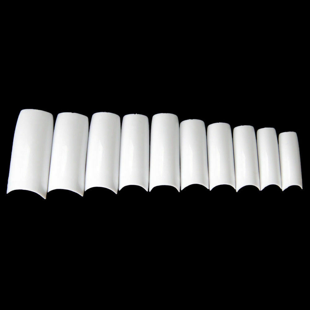 Pack of 500 Artificial White UV Gel French False Acrylic Nail Art Tips