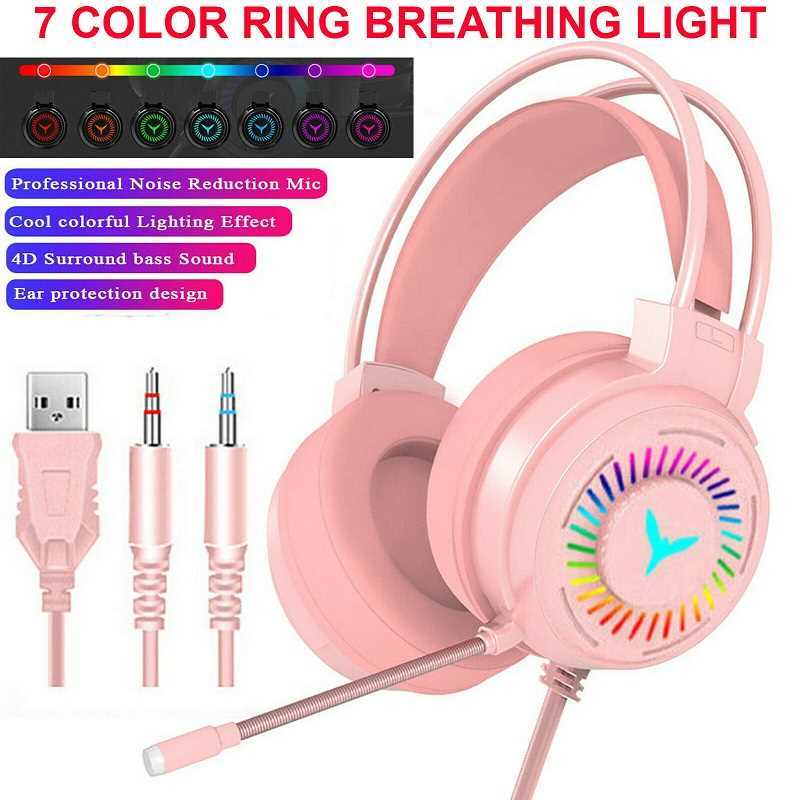 M10 Gaming Headset RGB LED Wired Headphones Stereo with Mic For One PS4 PC Xbox