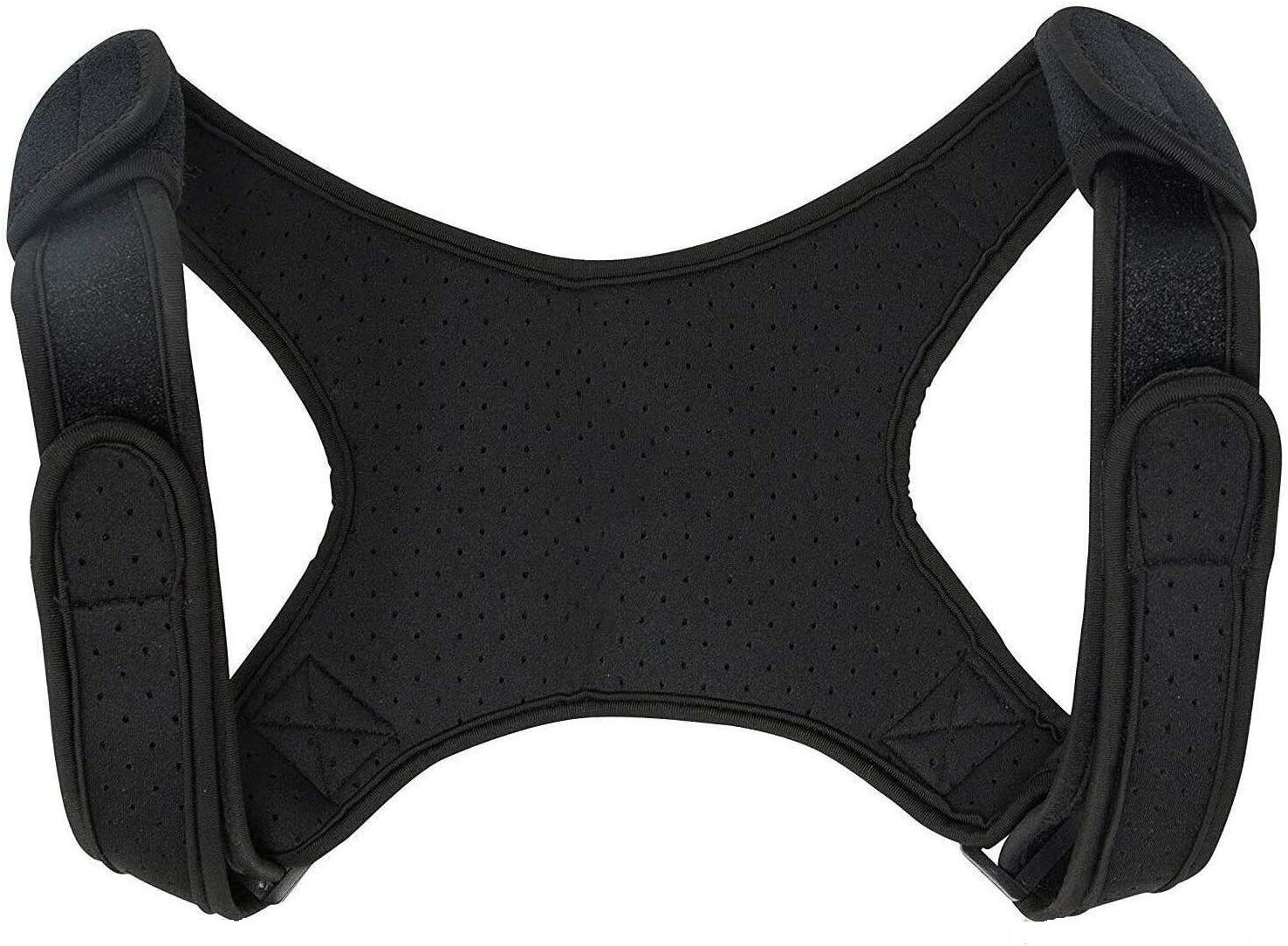 Black Adjustable Posture Corrector Upper Back Brace Neck Straightener for Men Women Unisex
