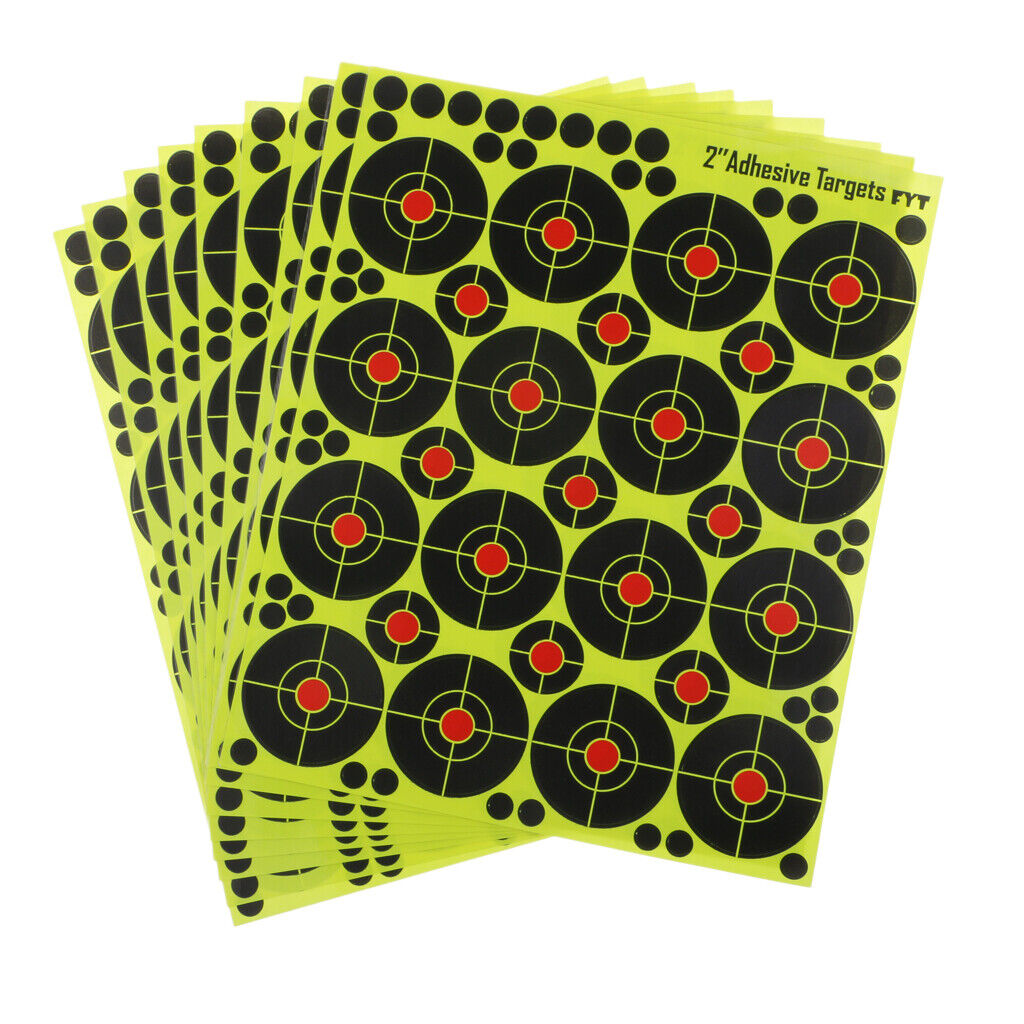 10 Sheets 160x Hunting Targets 2" Reactive Splatter Adhesive Shooting Targets Sticker Paper Target Stickers Set