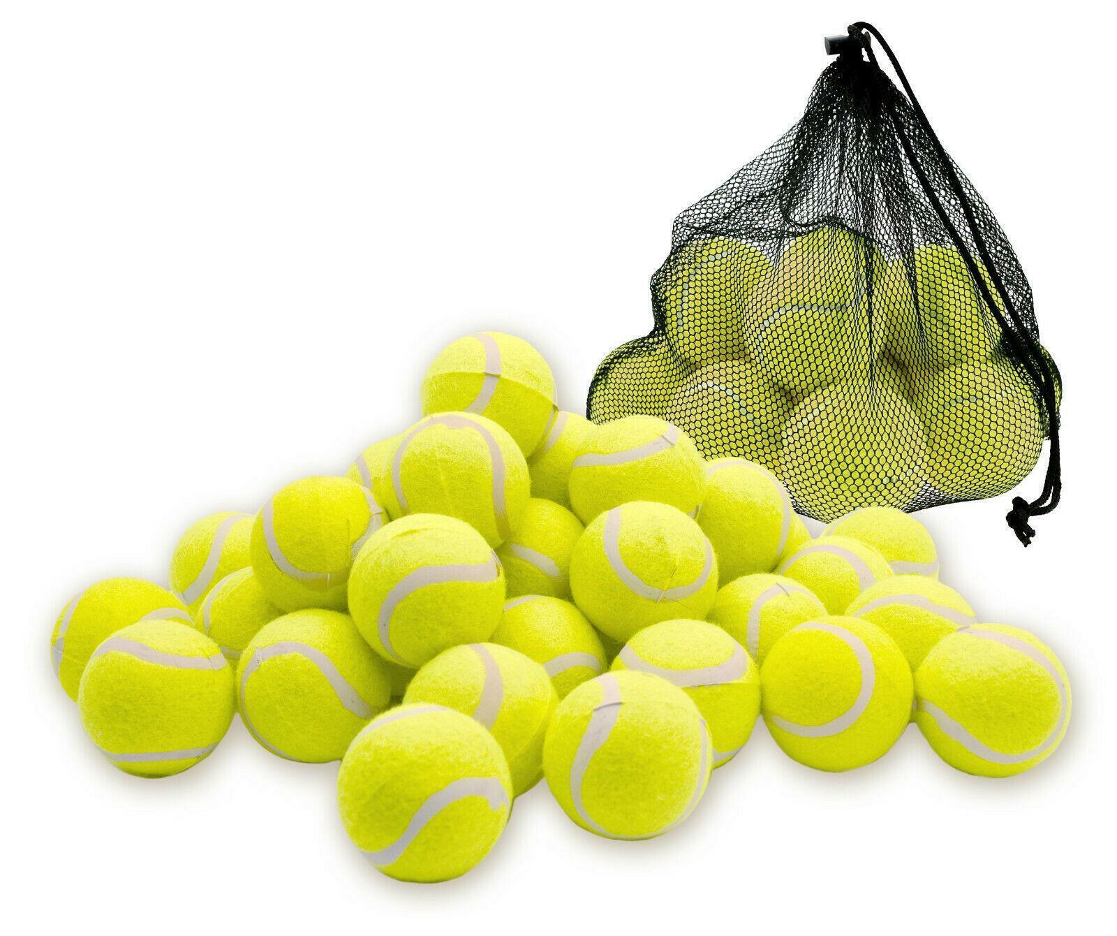 Pack of 24 Tennis Balls Sports Summer Outdoor Garden Beach Leisure Fun Cricket Dog Training Ball Game Toy with Pouch